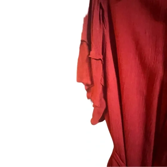 🔥 ELOQUII Burnt Orange Ruffle-Sleeve Midi Dress – Size 18 🔥 - Picture 3 of 5